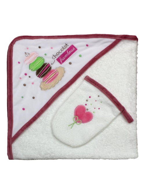 Sortie de bain + Gant "MACARON" LES CHATOUNETS - Kiabi
