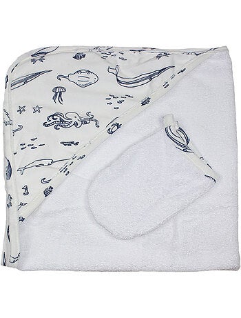 Sortie de bain + Gant "OCEAN" Les Chatounets