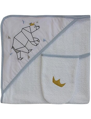 Sortie de bain + Gant "OURS" LES CHATOUNETS