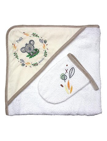 Sortie de bain + Gant "PETIT KOALA" LES CHATOUNETS