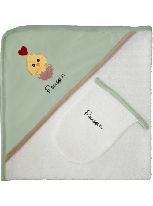 Sortie de bain + Gant "POUSSIN" Les Chatounets - Kiabi