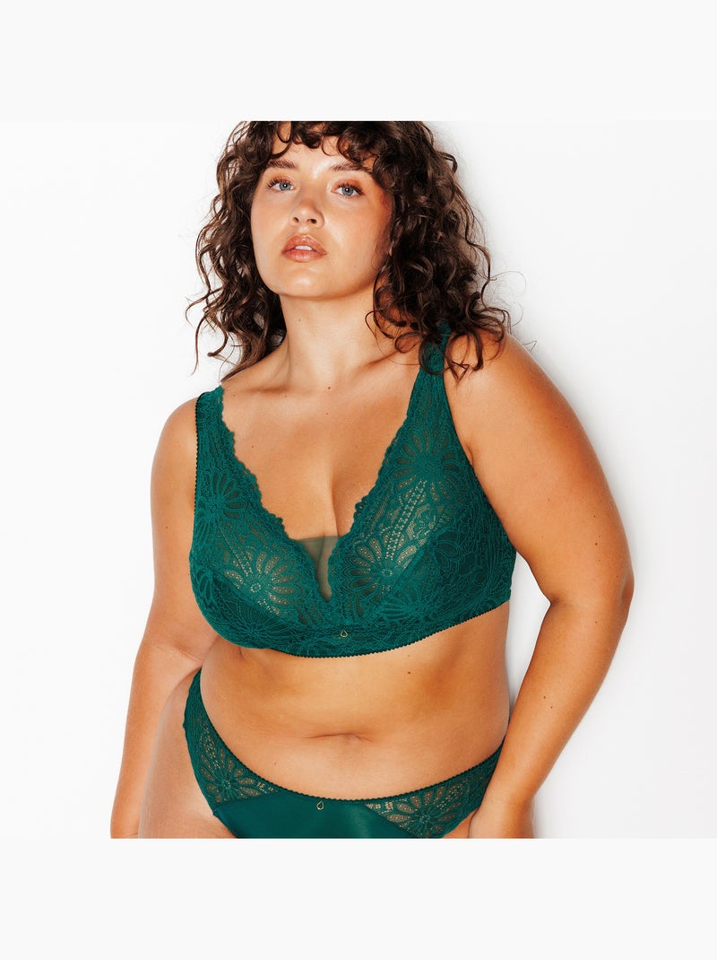 Souiten-gorge sans armatures jannel - rougegorge lingerie Vert foncé - Kiabi