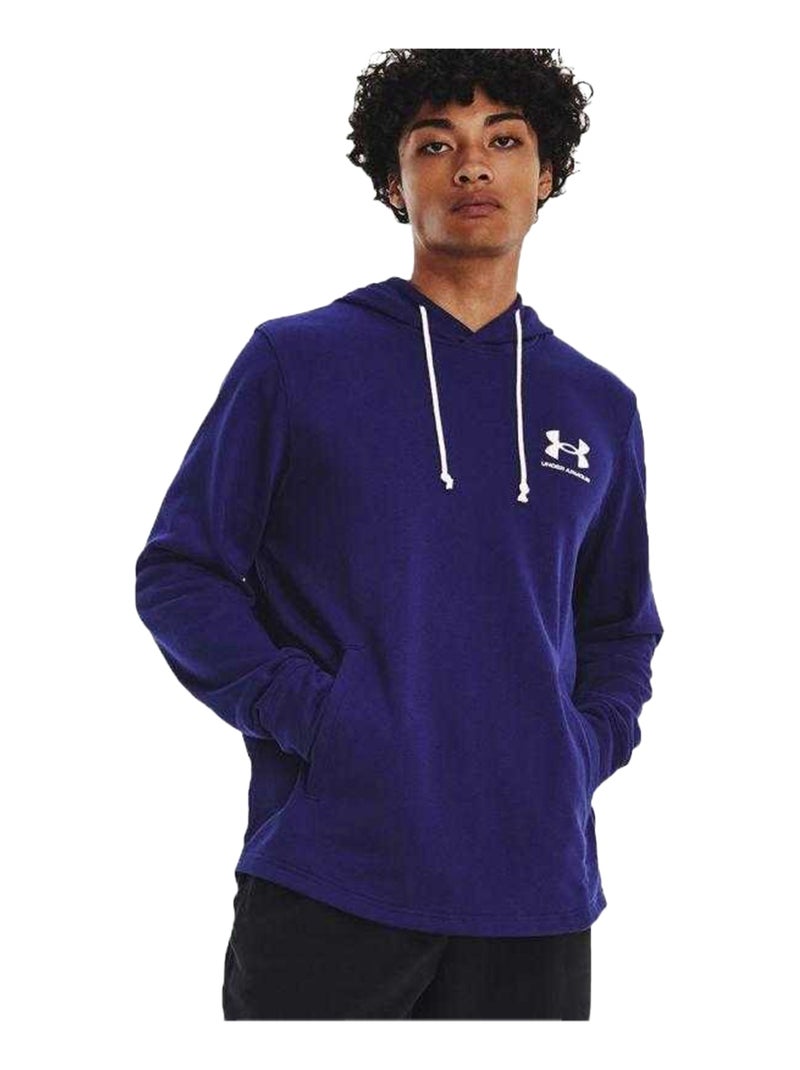 Sous Armure - Sweat à capuche RIVAL TERRY Bleu - Kiabi