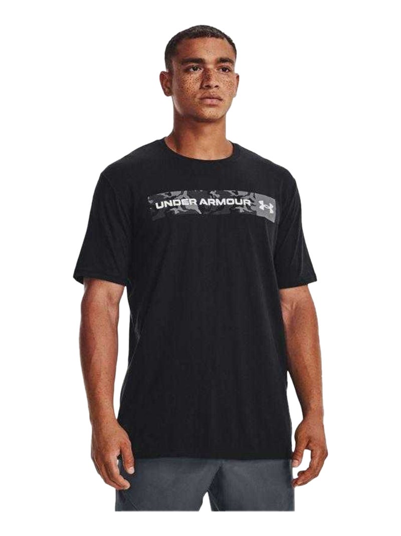 Sous Armure - T-shirt style Camouflage et rayure Noir - Kiabi