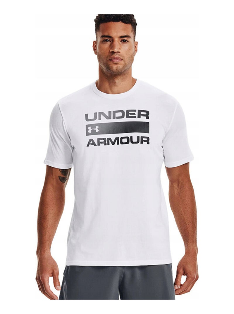 Sous Armure - T-shirt TEAM ISSUE WORDMARK Blanc - Kiabi