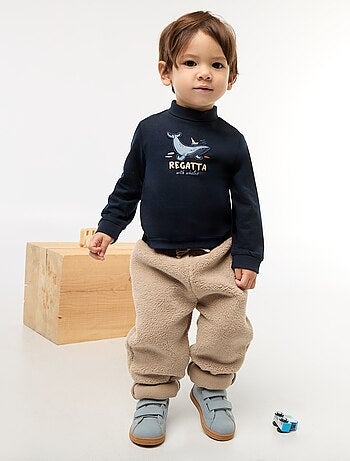 Sous-pull à col montant avec imprimé en relief