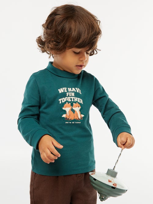 Sous-pull à col montant avec imprimé en relief - Kiabi