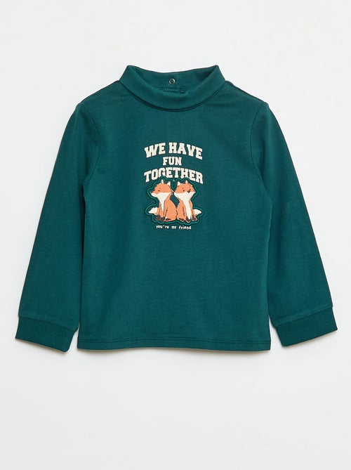 Sous-pull à col montant avec imprimé en relief - Kiabi