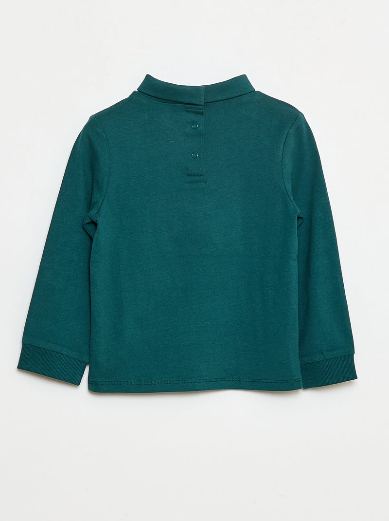 Sous-pull à col montant avec imprimé en relief Vert - Kiabi