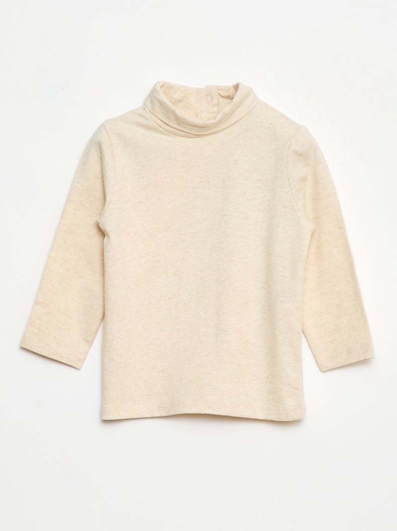 Sous-pull à col montant uni Beige - Kiabi