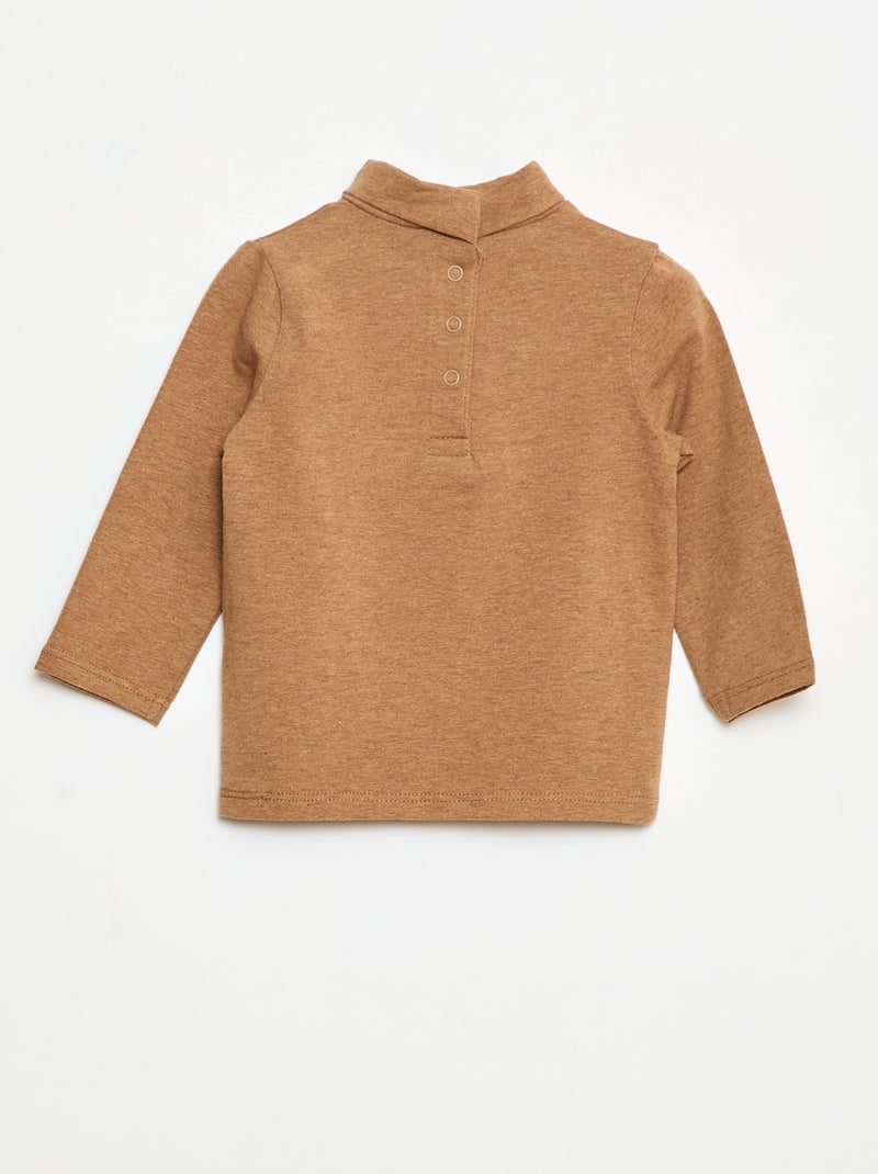 Sous-pull à col montant uni Beige - Kiabi