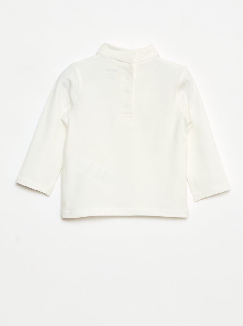 Sous-pull à col montant uni Blanc - Kiabi