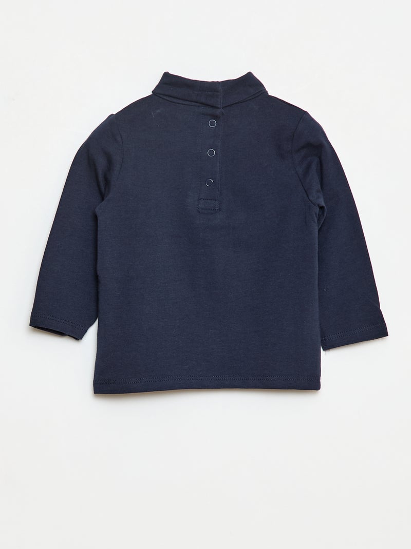 Sous-pull à col montant uni Bleu - Kiabi