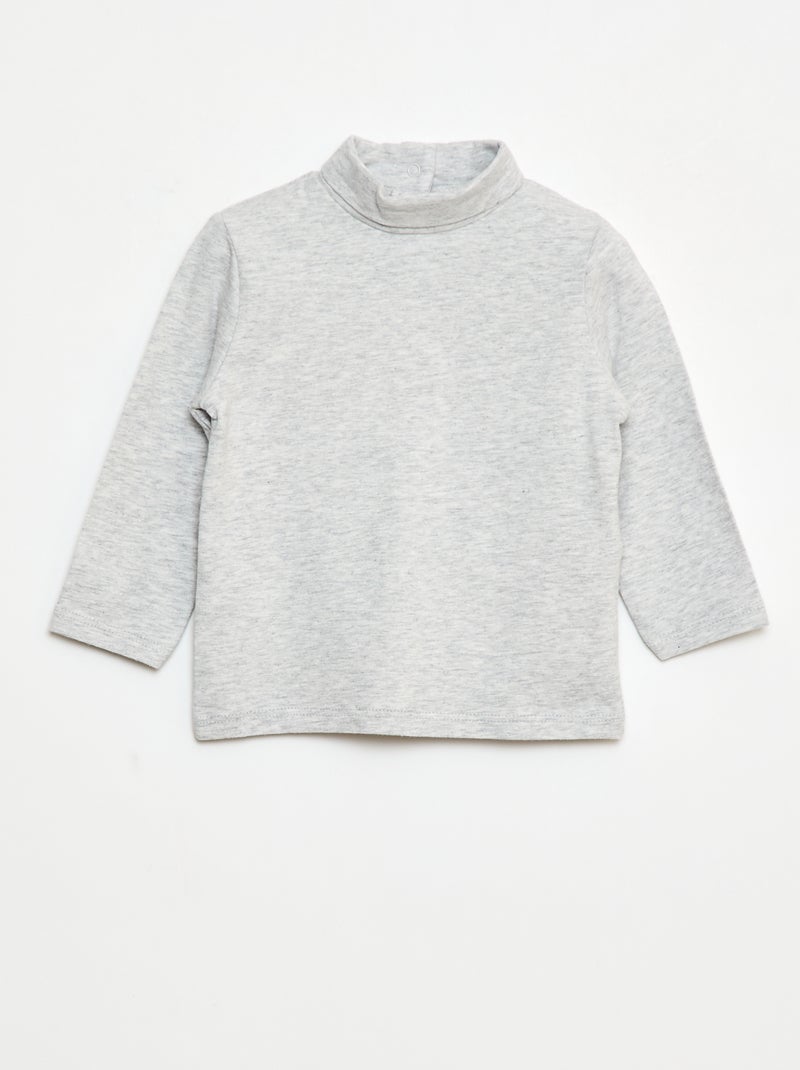 Kiabi Sale Sous Pull Fille Kiabi Sous-pull à Col Montant Uni Gris