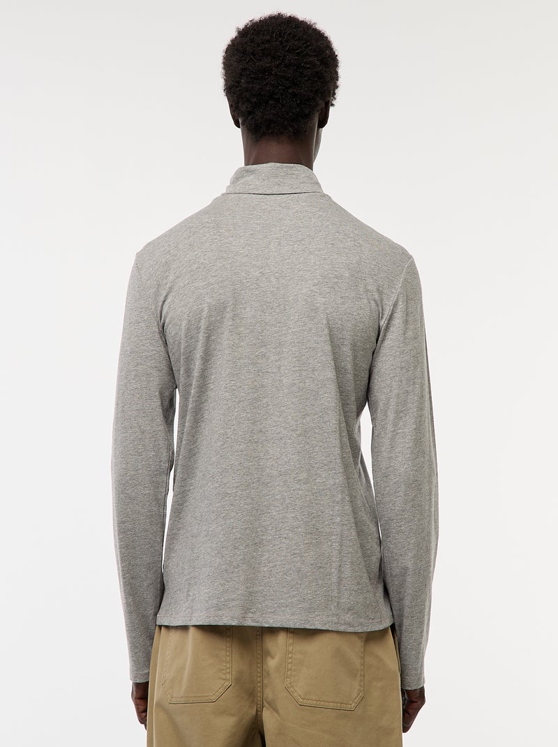 Sous-pull à col montant uni Gris - Kiabi