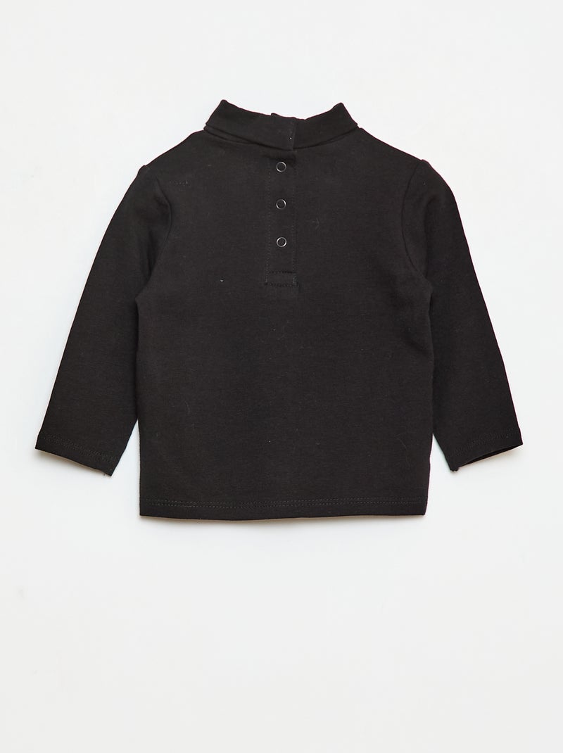 Sous-pull à col montant uni Noir - Kiabi