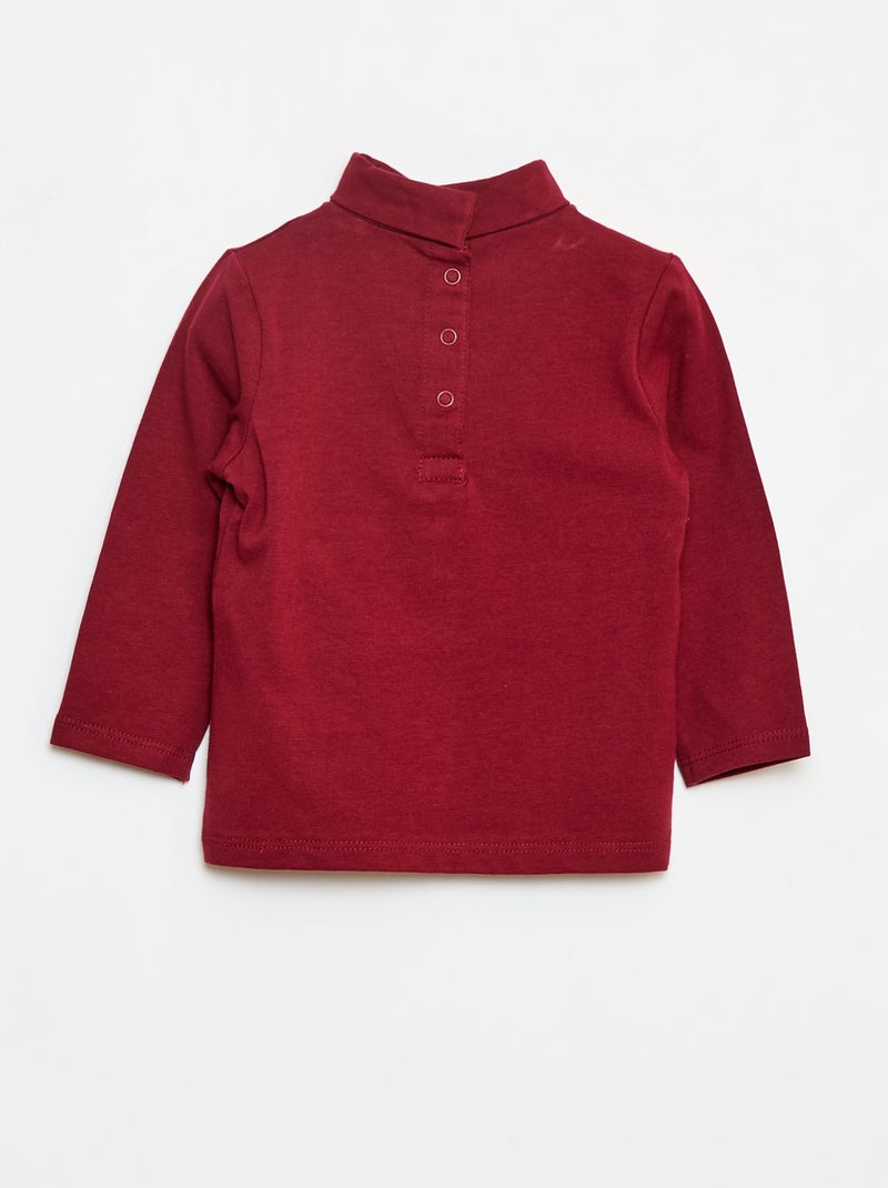 Sous-pull à col montant uni Rouge - Kiabi