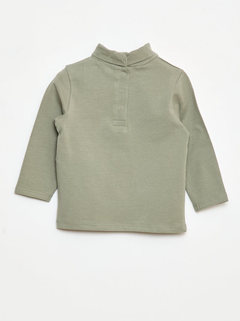 Sous-pull à col montant uni Vert - Kiabi