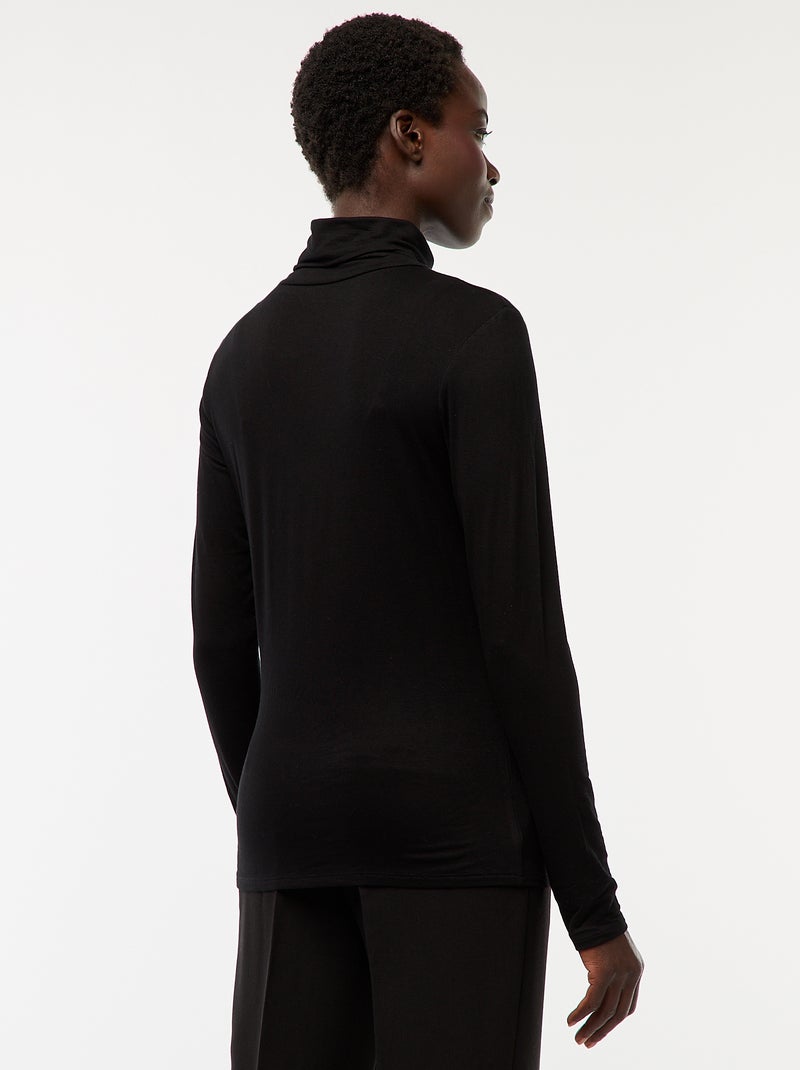 Sous-pull à col roulé et manches longues Noir - Kiabi