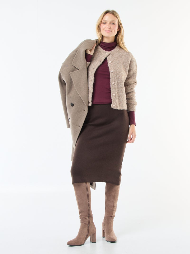 Sous-pull à col roulé et manches longues Rouge - Kiabi