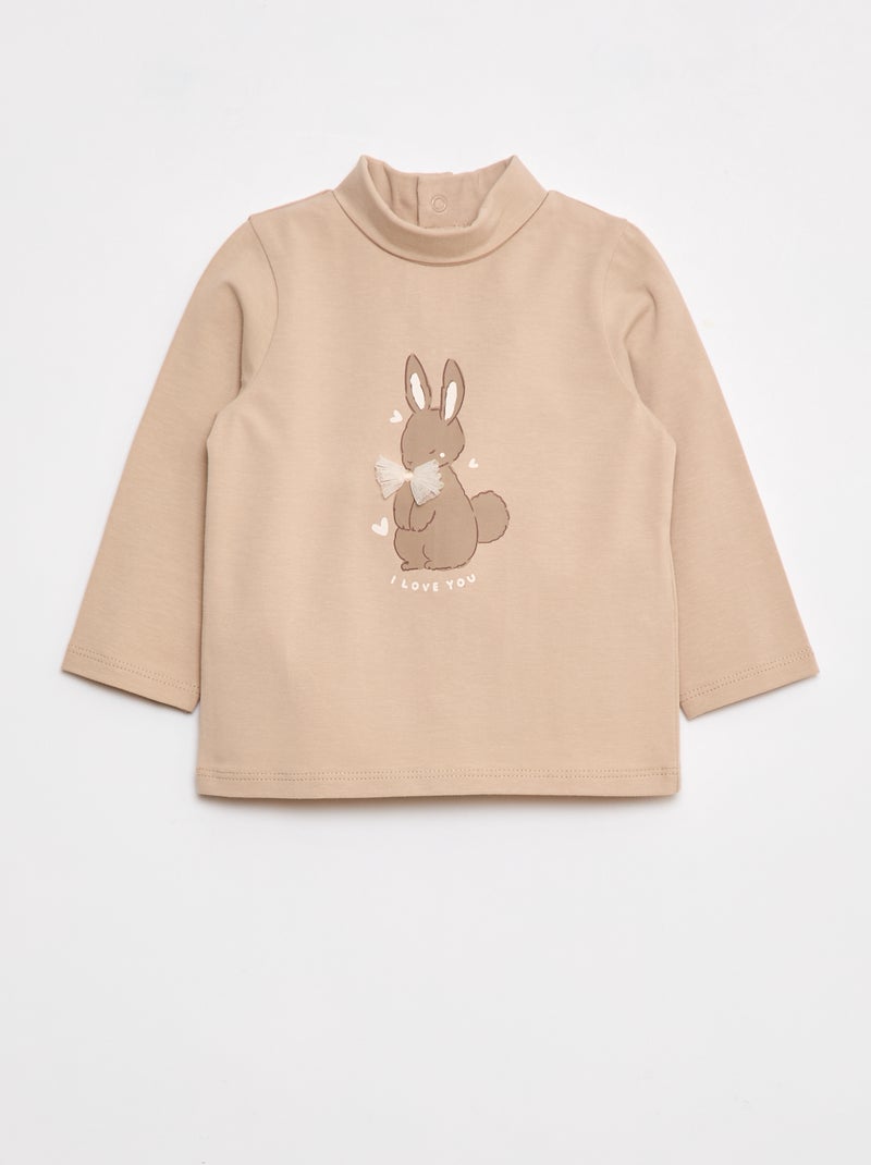 Sous-pull animé fantaisie Beige - Kiabi