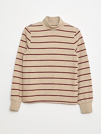 Sous pull avec broderie en coton rayé