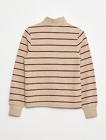 Sous pull avec broderie en coton rayé