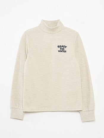 Sous pull avec broderie en coton rayé