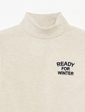 Sous pull avec broderie en coton rayé