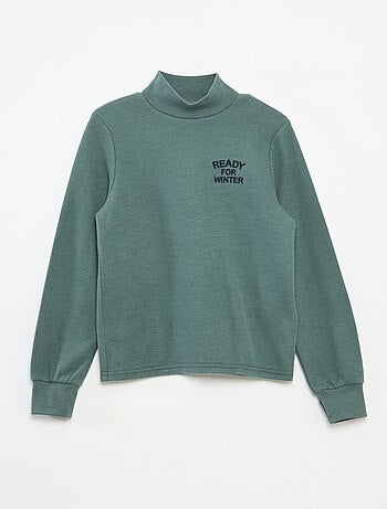 Sous pull avec broderie en coton rayé