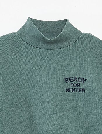 Sous pull avec broderie en coton rayé