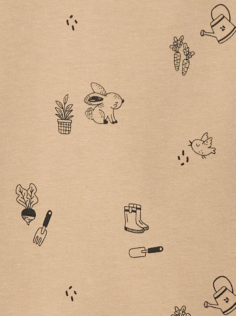 Sous-pull avec col montant à motif Beige - Kiabi