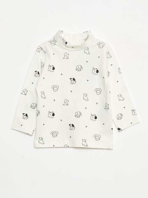 Sous-pull avec col montant à motif - Kiabi