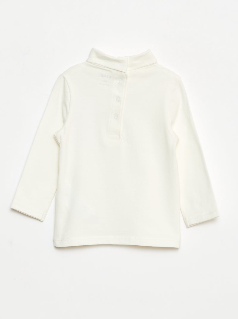 Sous-pull avec col montant à motif Blanc - Kiabi