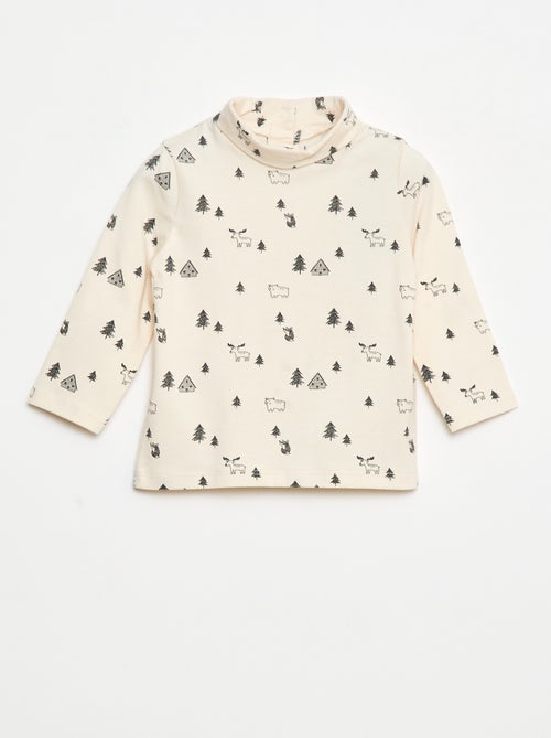 Sous-pull avec col montant à motif - Kiabi