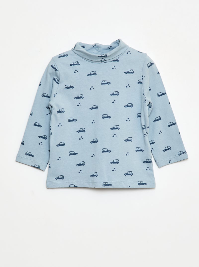 Sous-pull avec col montant à motif Bleu Bébé garçon