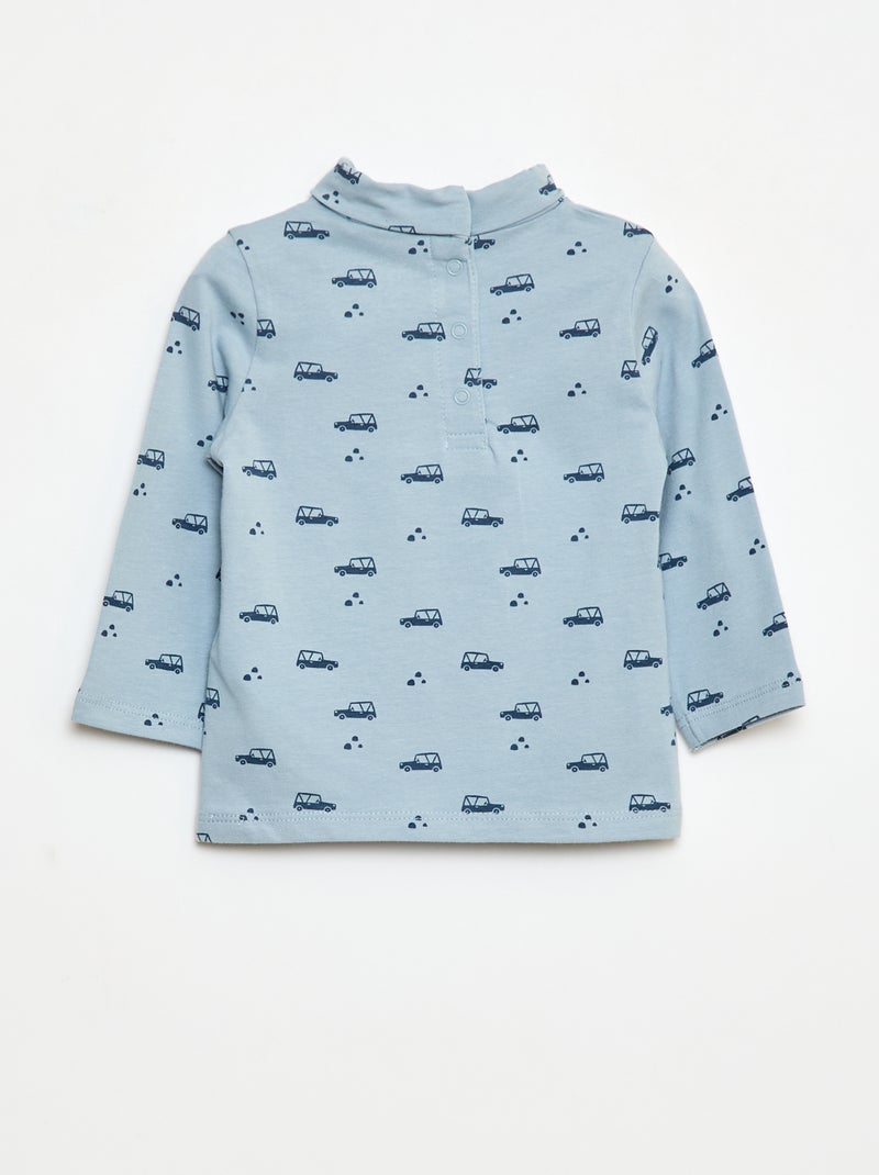 Sous-pull avec col montant à motif Bleu - Kiabi