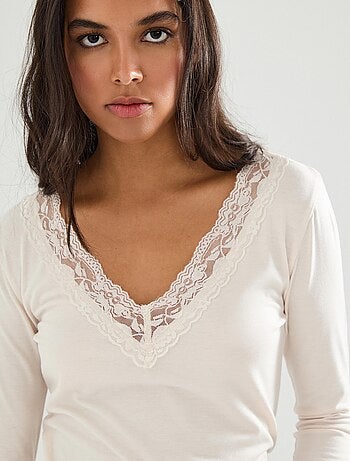 Sous-pull avec détail dentelle, MO Fashion