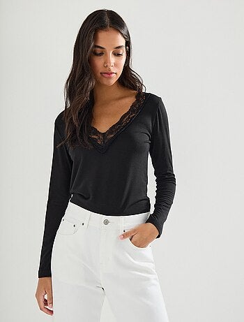 Sous-pull avec détail dentelle, MO Fashion