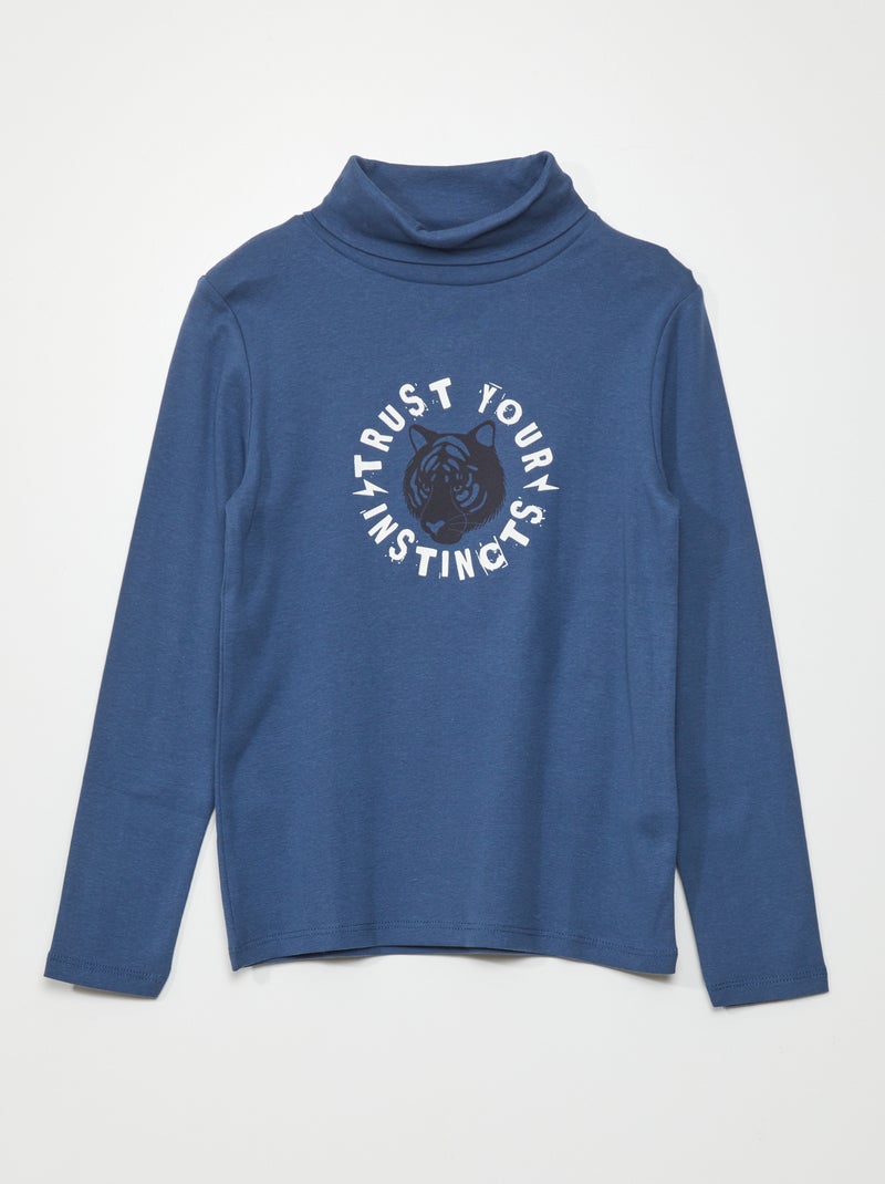 Sous-pull avec imprimé Bleu - Kiabi