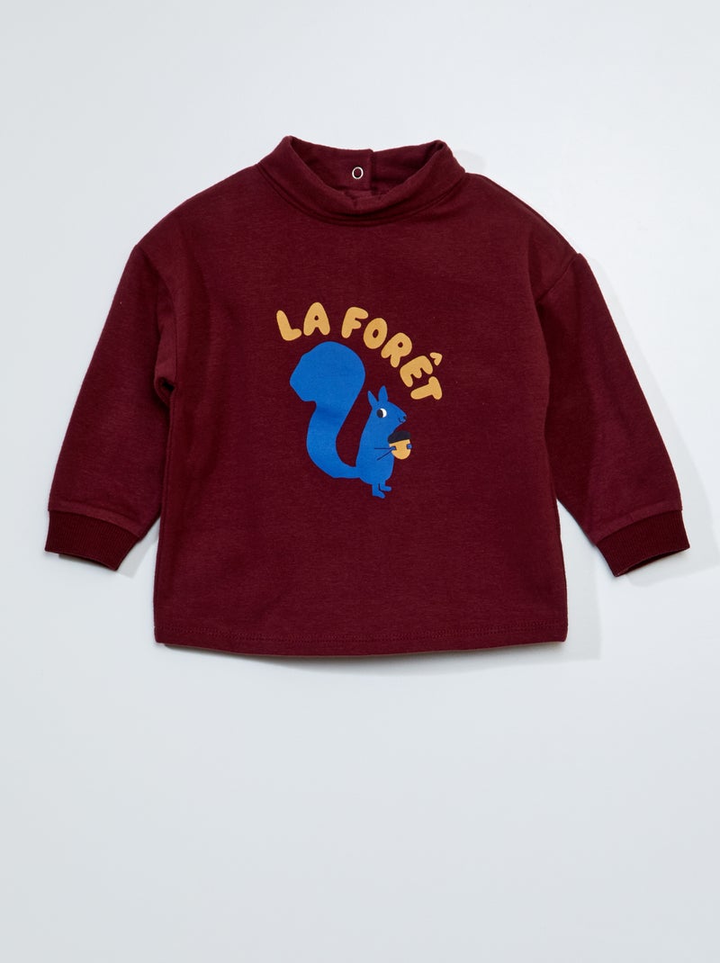 Sous pull avec motif Bordeaux - Kiabi