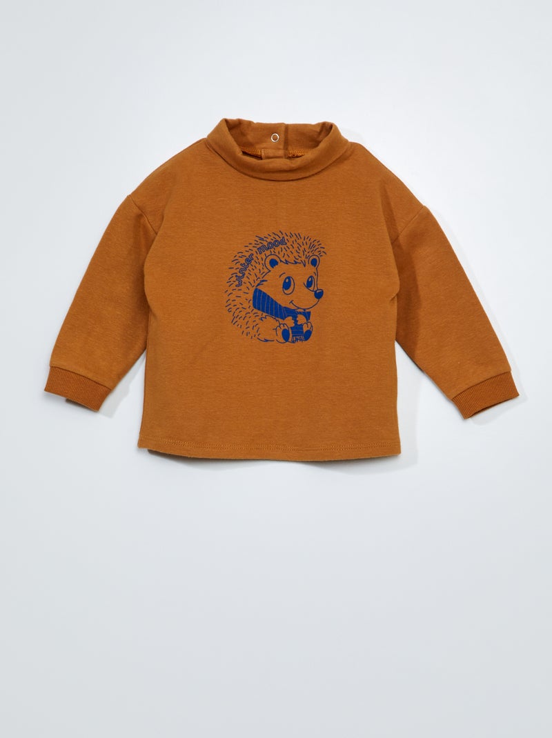 Sous pull avec motif Marron - Kiabi