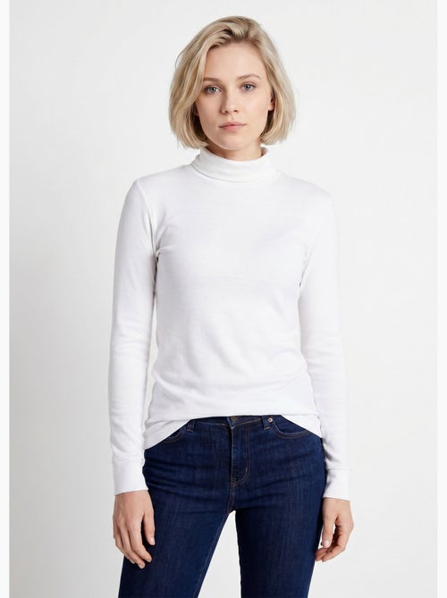 Sous-pull chaud col roulé maille interlock unie - Afibel - Kiabi