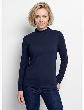 Sous-pull chaud col roulé maille interlock unie - Afibel
