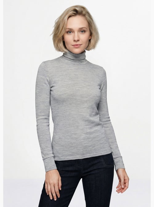 Sous-pull chaud col roulé maille interlock unie - Afibel - Kiabi