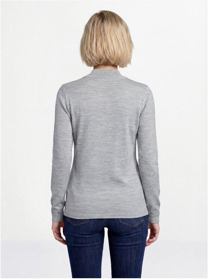 Sous-pull chaud col roulé maille interlock unie - Afibel Gris - Kiabi