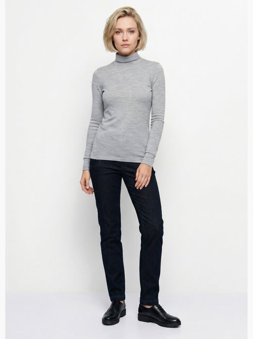 Sous-pull chaud col roulé maille interlock unie - Afibel - Kiabi