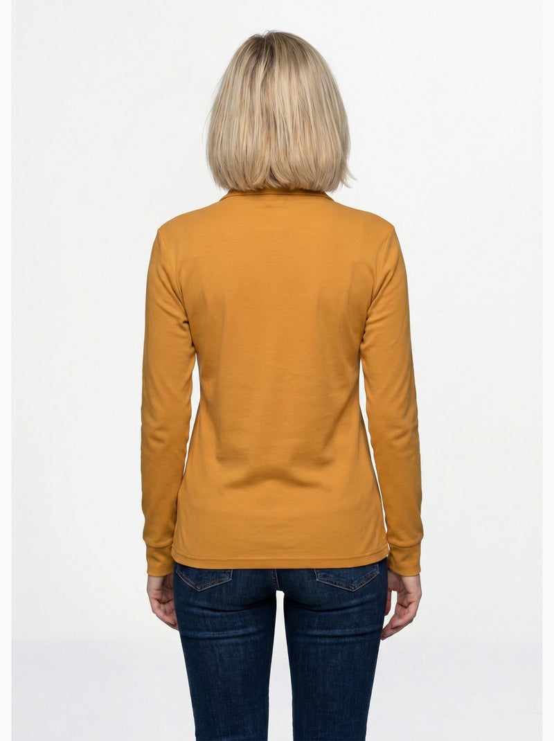 Sous-pull chaud col roulé maille interlock unie - Afibel Miel - Kiabi