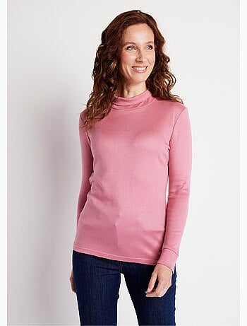 Sous-pull chaud col roulé maille interlock unie - afibel