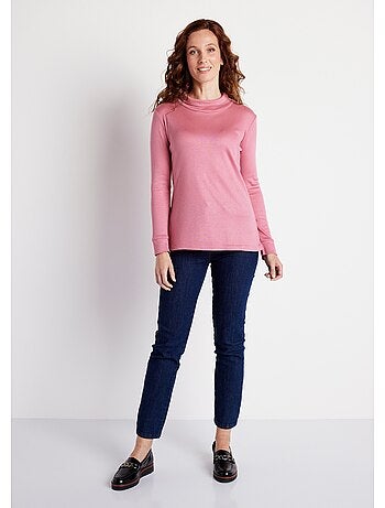 Sous-pull chaud col roulé maille interlock unie - afibel